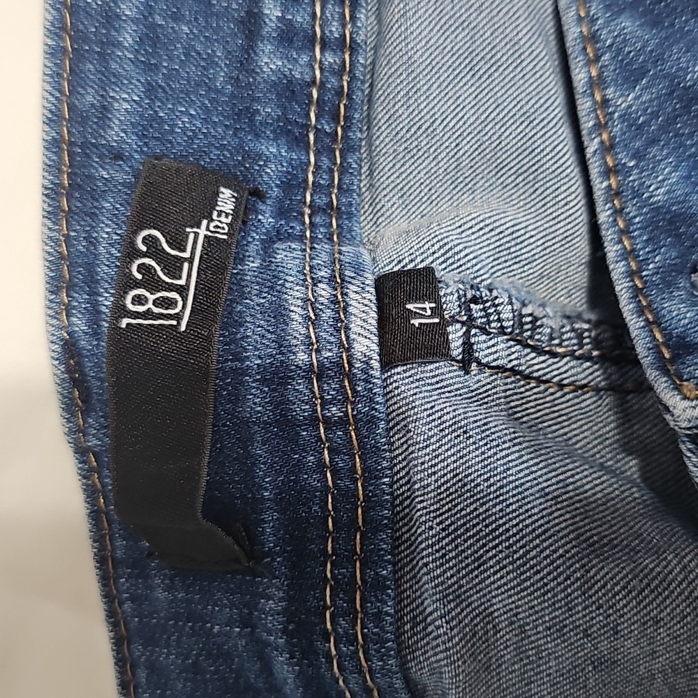 Adrianna Papel 1822 Denim Factory Distressed Capris - Picture 3 of 3